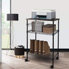 Rolling Cart Utility Storage Cart Microwave Stand With Wood Top For Home Office