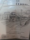 Ohio Railroad Map 1903 Folding Linen Map Steam Engines State 
