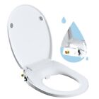 Hibbent Round Bidet Toilet Seat With Non-electric Bidet Attachment Dual Nozzle