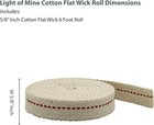 Light Of Mine - 5 8  Inch 6  Foot  100  Cotton Flat Wick For 6 Foot Roll 