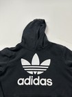 Adidas Hoodie Sweatshirt Youth Boys Small 9-10 Black Big Logo Pullover