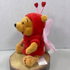 Disney Valentine s Pooh Plush Love Bug Wings Heart Antennae Nwt 8  Bean Bag