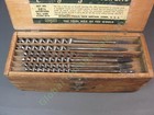 Vtg Russell Jennings 32 1 2 Quarters No  100 13 Auger Bit Set Stanley Wood Box