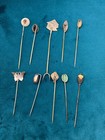 Vintage Sterling And Silver Tone Stick Pin Lot Of 10 Stones Read