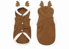 Dog Reindeer Costume Hooded Outfit With Antlers Christmas Brown White
