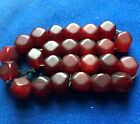Art Deco Beautiful Antique Vintage Old Red Cherry Bakelite Faturan Beads 42 Gr 