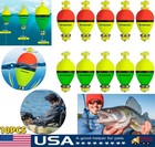 10pcs Weighted Oval Foam Slip Bobber Fishing Floats Set Trout Bluegill Crappie