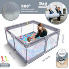 Baby Playpen - 50 X 50 X 27 In Grey Pack Of 1 - Effortless Setup   Travel Crib F