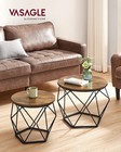 Vasagle Small Coffee Table Set Of 2 Round Coffee Table Steel Frame Side End