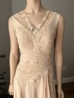 Vintage Y2k Sangria Ruched Bodice Lace Trim Drape Skirt Fairycore Nude Dress 10