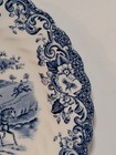 Vtg Johnson Bros Blue White Ironstone Bread Plate Coaching Scenes 6  England