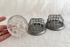 Vintage Metal   Glass Flower Frogs X3