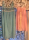 2 Vtg Nylon Granny Gowns Powder Blue   Cotton Candy Pink Retro Style