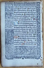 Post Incunable Leaf Book Of Hours Vostre Illustrated Border Initials  e  - 1501
