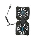 Black Usb Dual Laptop Cooling Adjustable Fan Pad Foldable Slim Fans Cooler Stand
