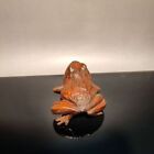 Vintage Frog Statue Home Decor Living Room Wood Sculpture Wooden Figurine Carved