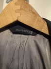 Vintage Burbury  Men   s Dark Blue Double Breasted   Silk Sports Jacket Xl Size