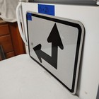 Authentic Traffic Road Street Highway Sign Arrow Straight Left 21  X 15   12-232