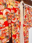 1930-1940s Vintage Silk Kimono Juban Robe Floral Pattern Boho Gown Robe Antique