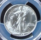 1942-d Walking Liberty Silver Half Dollar - Pcgs Ms 66 - Gold Shield