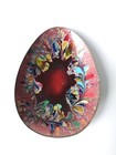 Vintage Mcm Enamel On Copper Dish Abstract Art Freeform Mid Century 5 75 