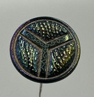 Antique Carnival Glass Iridescent Triad Hat Pin Hatpin