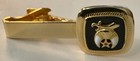 Masonic Shriner Gold Tone Tie Bar Clip Clasp With Black Onyx Emblem