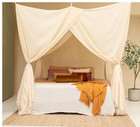 Pale Yellow Bed Canopy Mosquito Net     Rectangular Queen king Size Bedroom D  cor