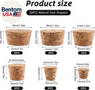 30pcs Natural Cork Stoppers  6 Sizes Tapered Corks For Bottles  Airtight Reusabl