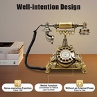 Antique Vintage Handset Old Telephone European Style Rotary Dial Phone Gold New