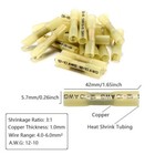 100pcs Awg 12-10 Gauge Heat Shrink Crimp Terminals Wire Butt Connectors Yellow