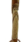 Walking Stick  Mountain Man Carving  Hardwood Hiking Staff  Strong  Made In Usa