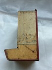 Antique Vintage Tin Match Safe Box Holder Fireplace Kitchen Decor Red