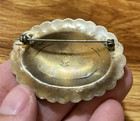 Antique Rocking Horse Ranch Concho Brooch Navajo Native American Sterling Silver