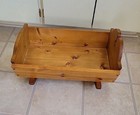 Vintage Handmade Baby Doll Finished Solid Wood Craddle Rocking Bassinet