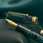 V126 Vacuum Filling Fountain Pen  Transparent Teal Acrylic Stub Nib 1 1mm Callig