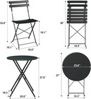 Patio Table And 2 Chairs Set 3 Pcs Folding Bistro Outdoor Balcony Furniture