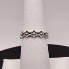 New 925 Sterling Silver Flowers Ring 4mm Size 9