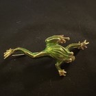 Green Enamel Frog Brooch Pin Metal