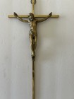 Vintage Crucifix Jesus On Cross Wall Hanging Gold Tone Cross 10  Wall Cross Inri
