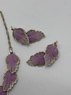 Vintage 50   s Molded Lucite cellulose Acetate Parure Leaf Necklace Set