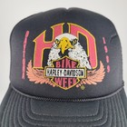 Vintage Harley Davidson Hat Cap Snap Back Eagle Motorcycle Mesh Trucker Rope