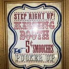 Vintage Kissing Booth Print In A Vintage Wood Frame