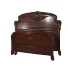 Rj Horner School Carved Mahogany Queen Size Bed Head   Foot Boards Circa 1890