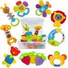 Infant Rattle Teether Toy Set 11pcs - Musical Baby Toys For 0-6 Months  Storage