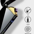 Electric Windproof Metal Lighter Double Arc Flameless Plasma Rechargeable Usb