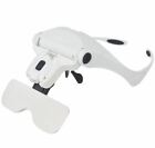 Magnifying Glass Lens Led Light Lamp Visor Head Loupe Jeweler Headband Magnifier
