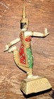 Thai Temple Dancer Painted Figure Bronze Or Brass Female Statue Vintage Antique