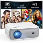  Native 1080p Bluetooth Projector  Home Theater Movie Mini Portable White Grey