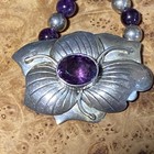 Carol Felley Sterling Silver Amethyst Set Necklace Earrings And Cuff Secatero